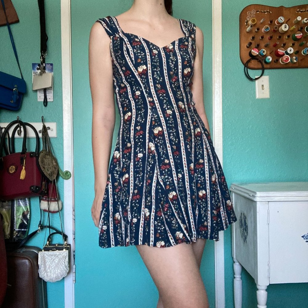 1980s does 1940s Vintage Floral Sundress